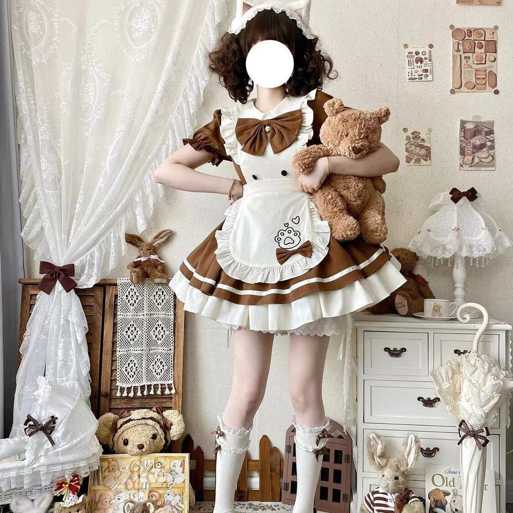 Cat Cafe Maid Sweet Kawaii Lolita OP Dress Plus Size - image 7