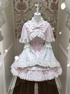 Snowy Pink Cotton JSK Dress with Ruffle Edging - image 7