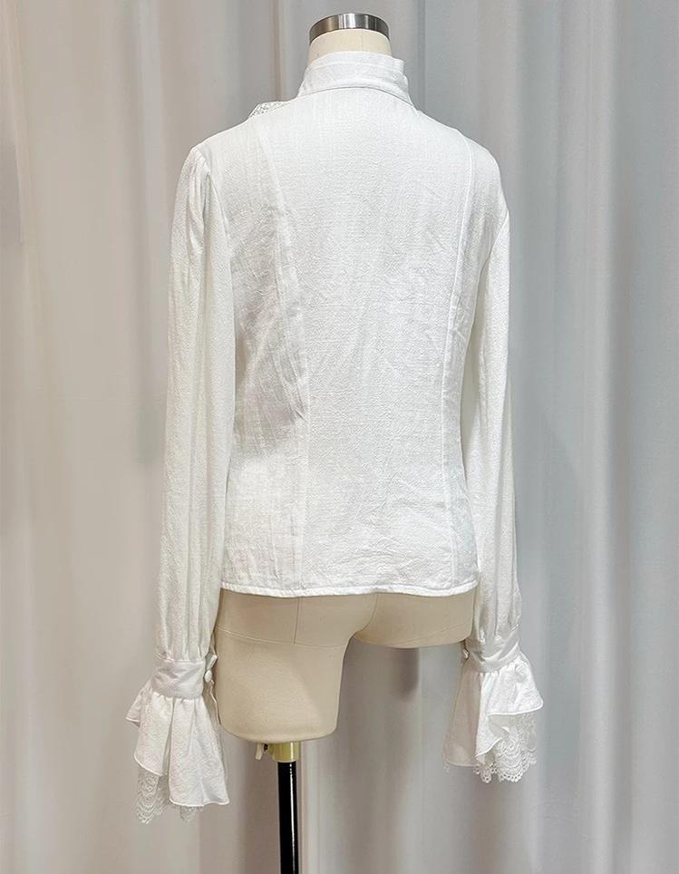 Crow Feather Ode - Ouji Lolita Cotton Linen Shirt and Clock Embroidery Vest Set - image 5