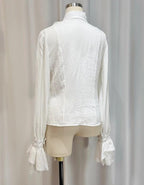 Crow Feather Ode - Ouji Lolita Cotton Linen Shirt and Clock Embroidery Vest Set - image 5
