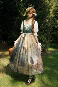 Morning in the Pine Forest - Sweet Lolita OP Dress in Dark Green - image 1