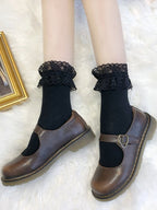 Lace-Trimmed Lolita Cotton Socks - 4 Colors - image 4