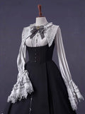 Witch Notes - Gothic Lolita Embroidered Dress Suit, Cross and Rose Print - image 5