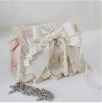 Elegant Lolita Bag Daisy Pearl Chain Lace Handbag - image 2