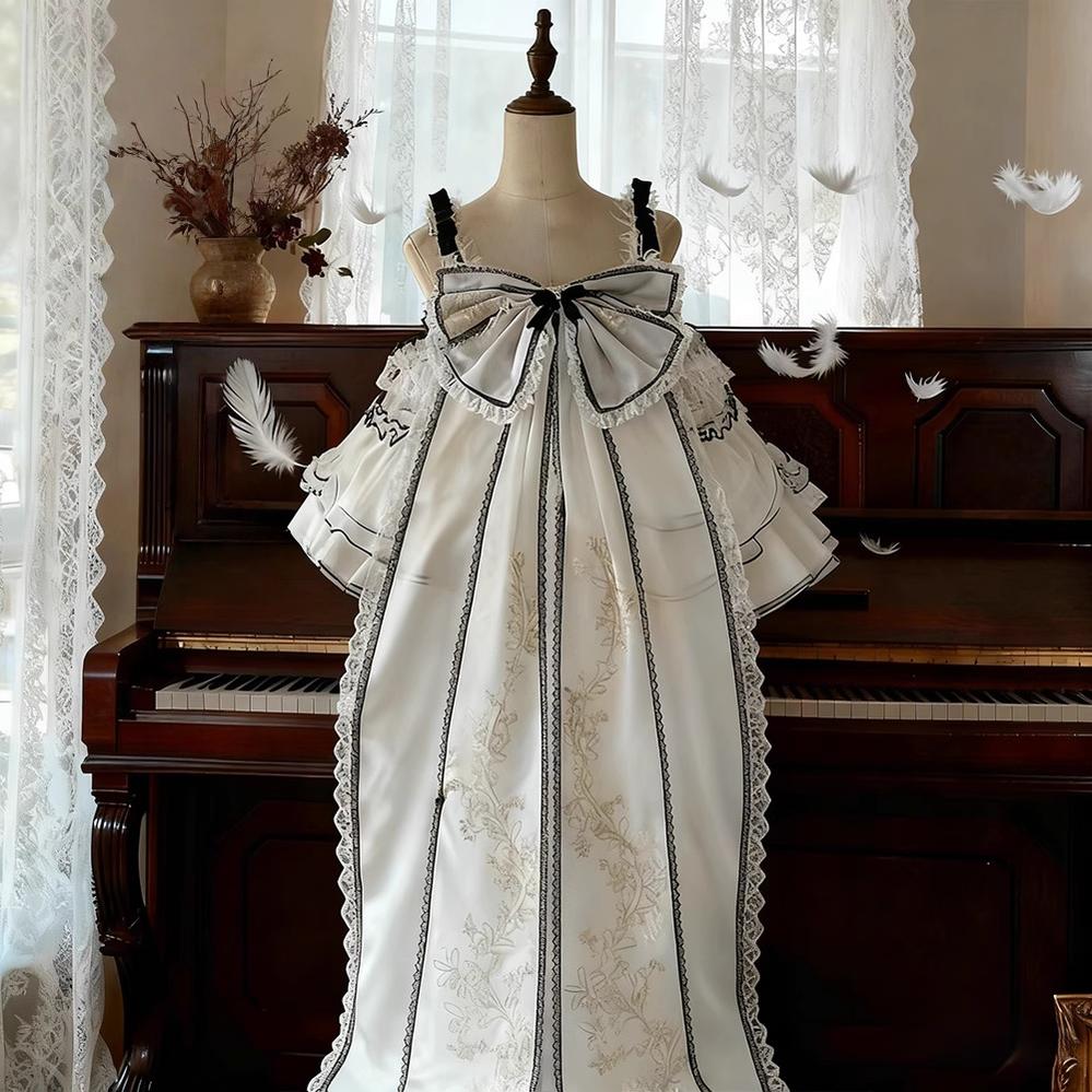 Layered Poem Wedding Sweet Plus Size Lolita JSK Dress Set - image 11