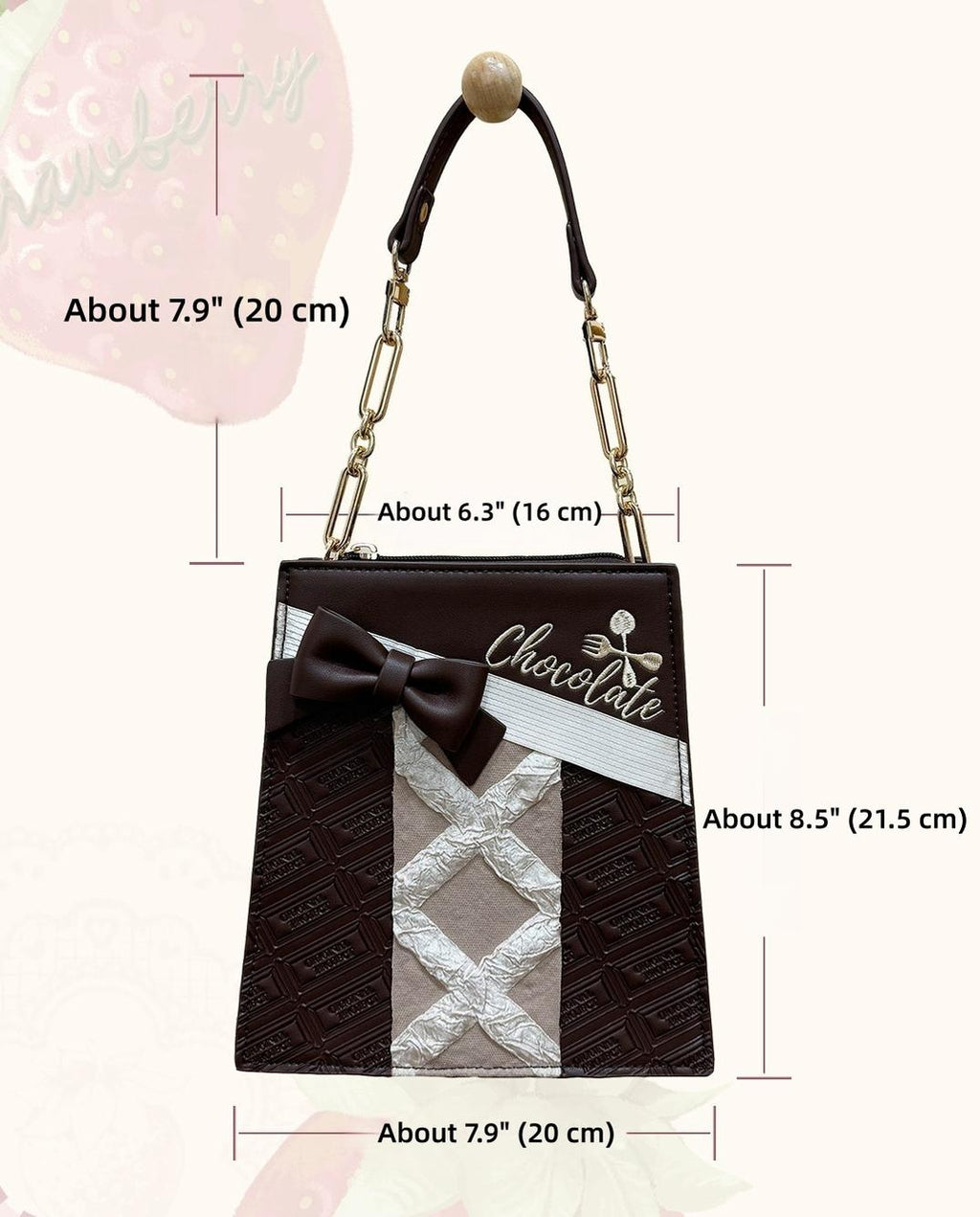 Sweet Lolita Heart-shaped Bag, Chocolate Inspired - image 7