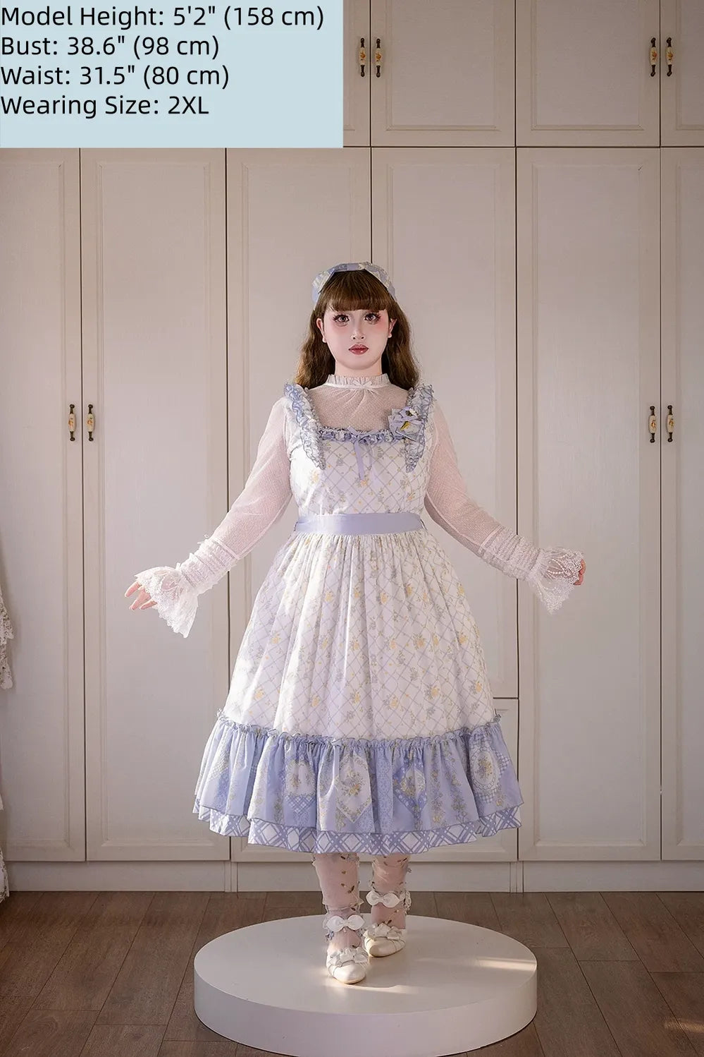 Patchwork Garden 2.0 - Classic Lolita Floral Print JSK Dress, Side Pockets - image 9