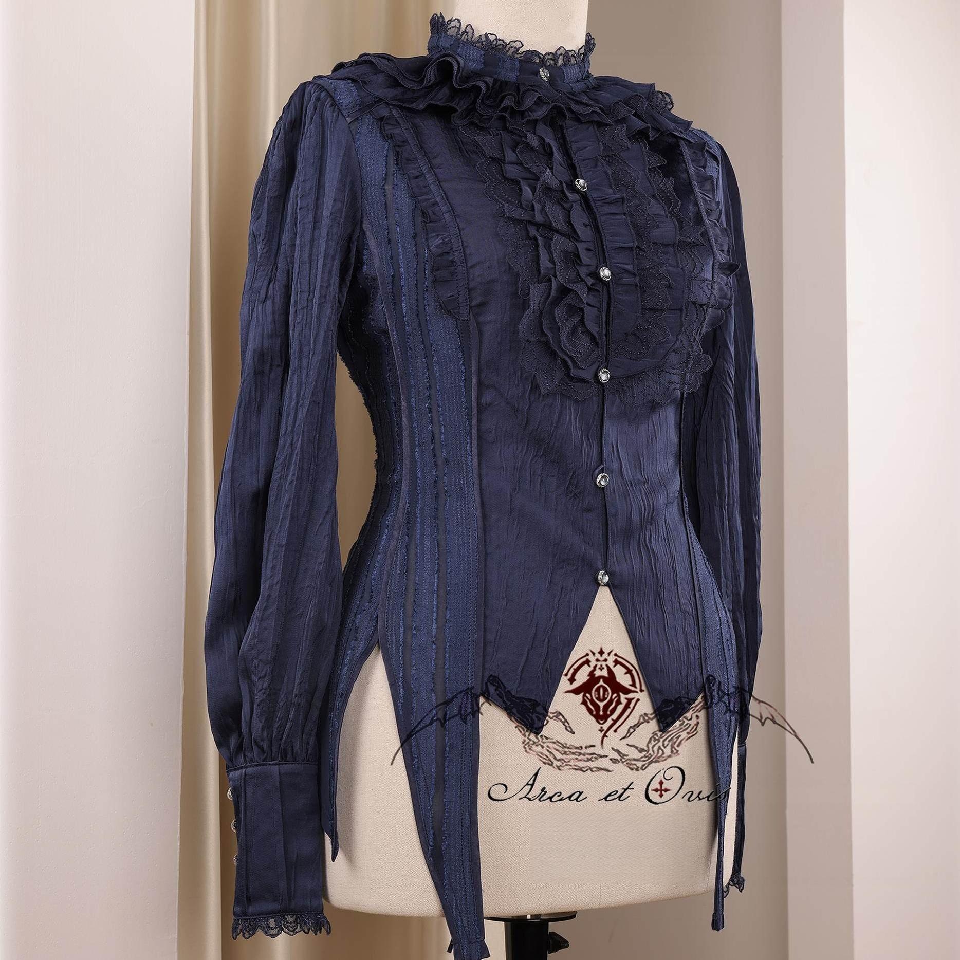 Little Devil - Ouji Lolita Long Sleeve Shirt, Ruffled Lace Collection - image 1
