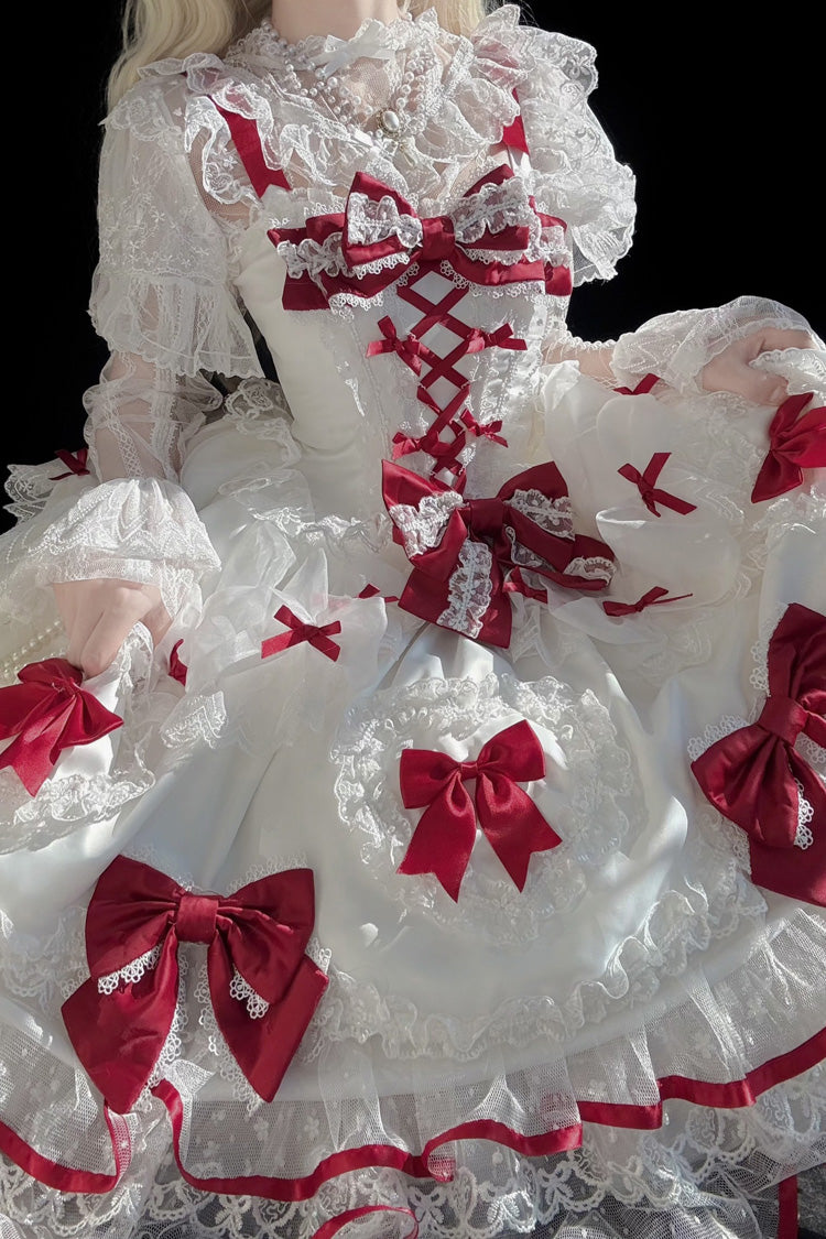 Sweetheart - Sweet Lolita JSK Dress in White and Red - image 9