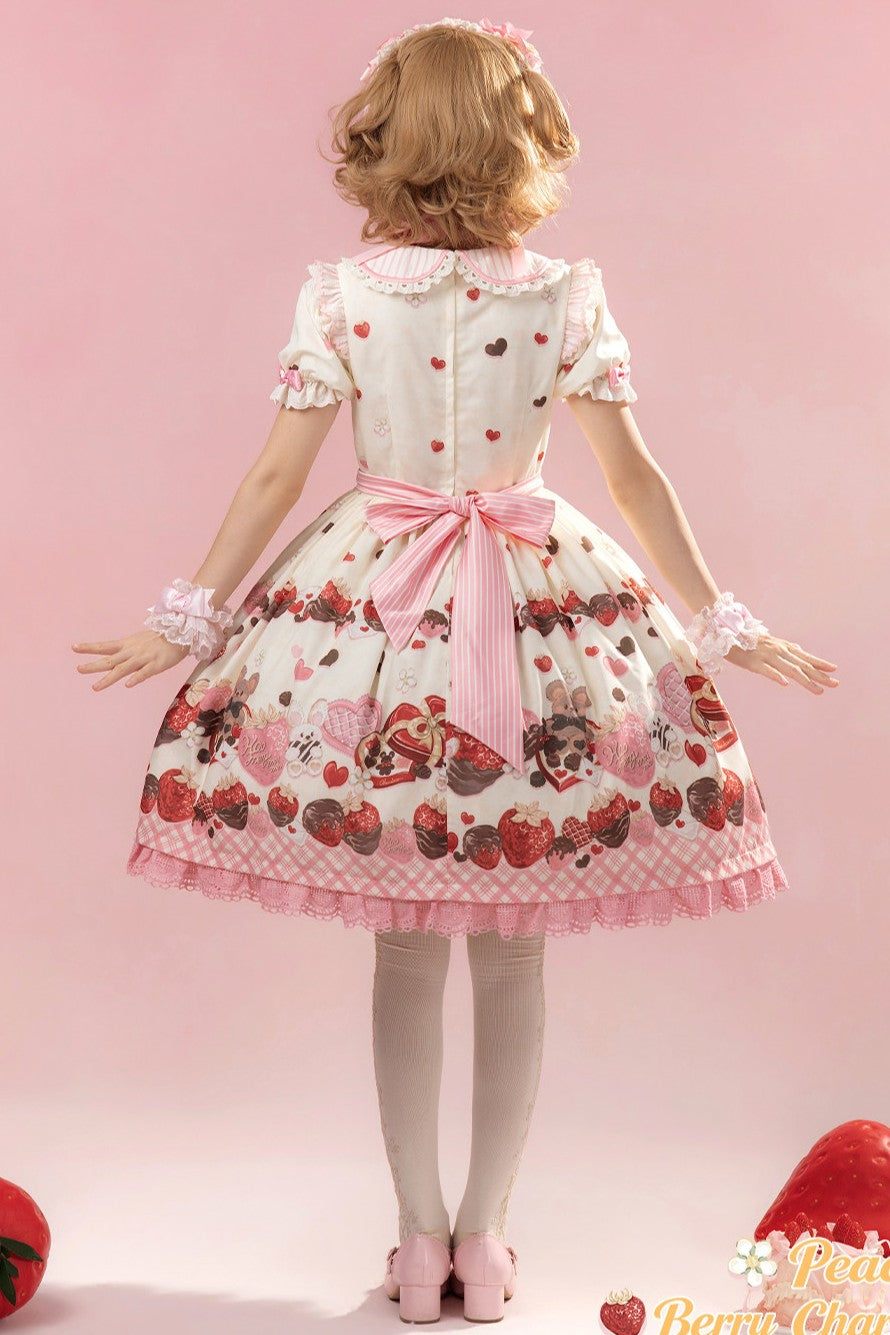 Peach Berry Charm - Sweet Lolita OP Dress and Accessories - image 4