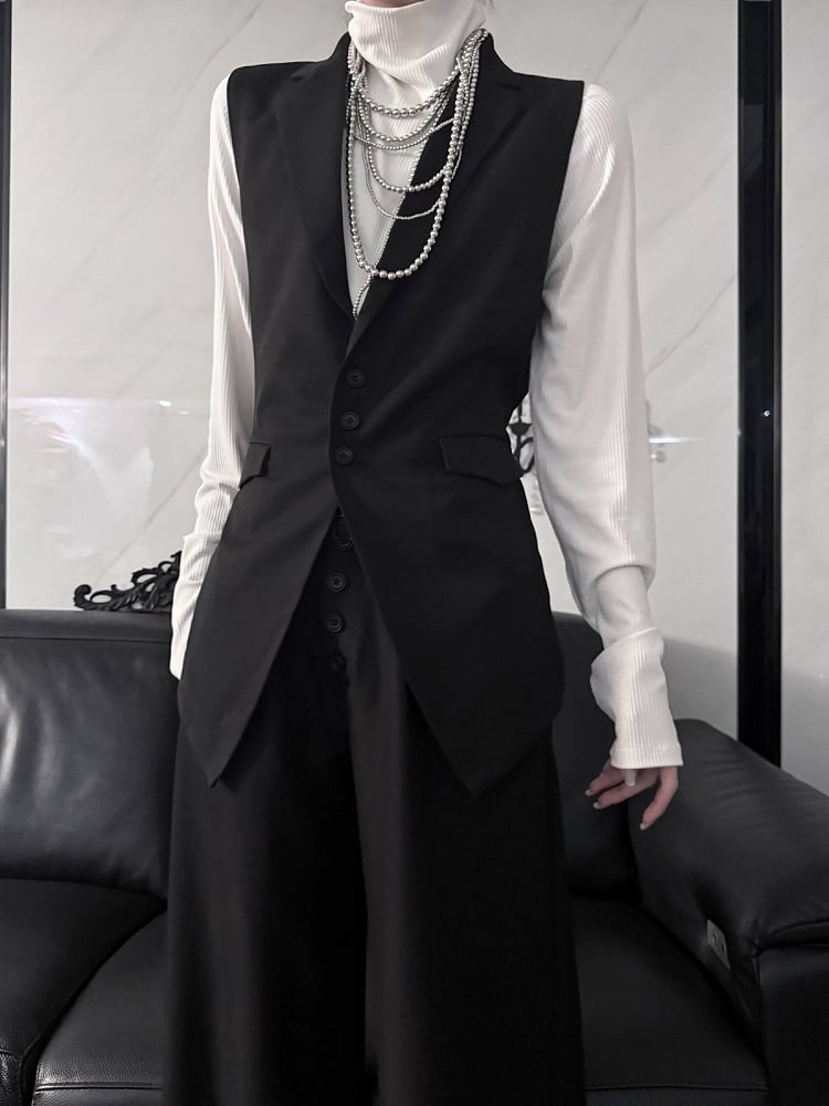 Aont Black Slim-Fit Single-Breasted Ouji Waistcoat - image 6