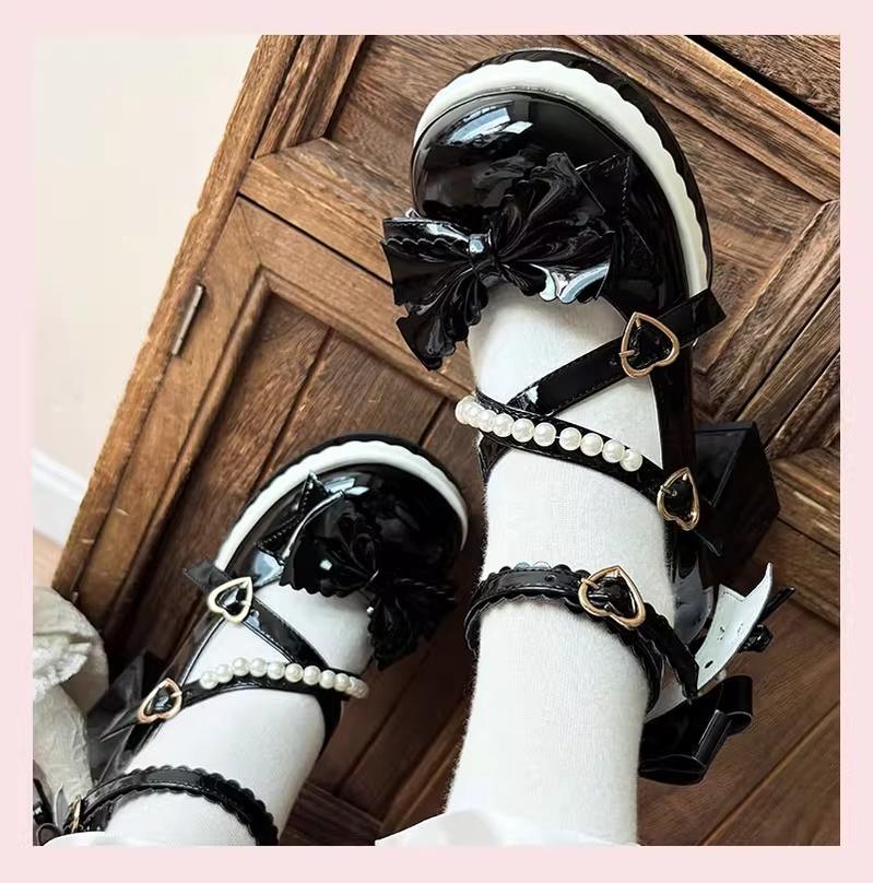 Crush Complex - Sweet Lolita Heel Shoes, Pearls & Bows - image 41