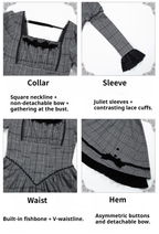 Yesterday's Epistle - Winter Classic Lolita Plaid Dress Set, Fishbone Waist - image 24