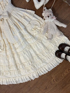 Loveheart - Solid Classic Lolita JSK Dress, Tiered Hem - image 9