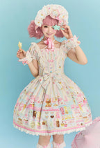 Summer Ice Cream Tale - Old School Lolita Ice Cream Printed OP & JSK Dress - image 1