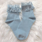 Lace-Trimmed Lolita Cotton Socks - 4 Colors - image 5