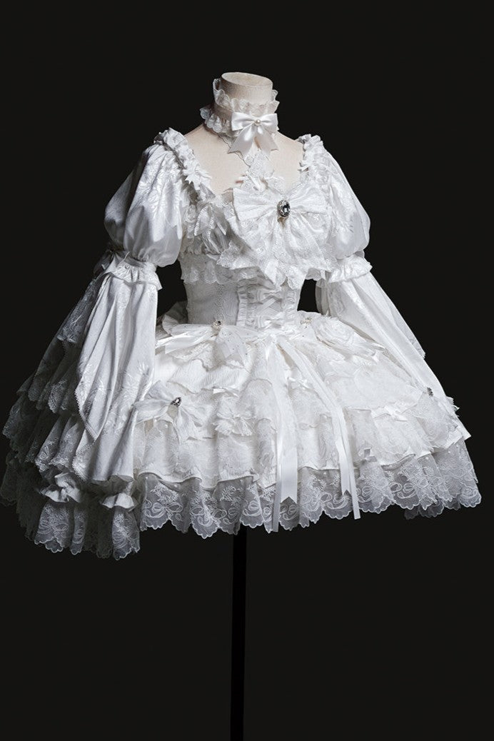 White Rabbit Princess - White Gothic Lolita JSK Set - image 3
