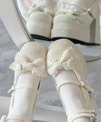 Puff Party - Elegant Lolita Chunky Heel Shoes with Bows and Straps - image 16