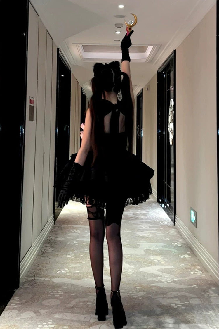 Kitten Sweetheart - Multi-Layered Ruffled Bow Lace-Up Princess Ballet Gothic Lolita JSK Dress - image 7