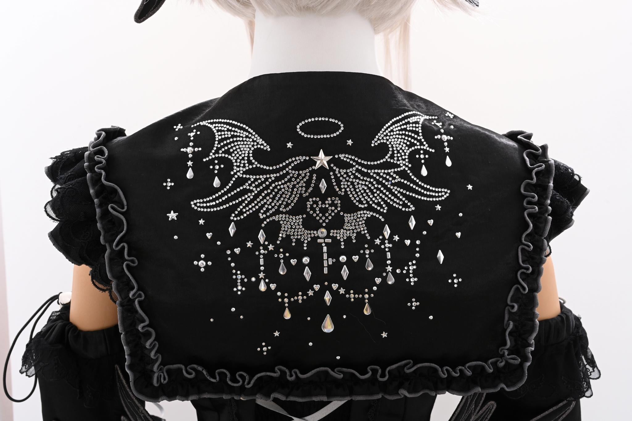 Metallic Angel Black Gothic Lolita Top and Ruffled Skirt Set - image 29