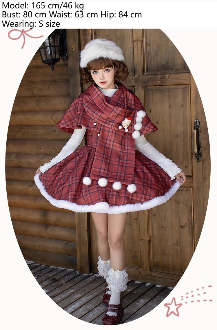 Wish Date - Twins Lolita Fishbone Bust-supporting JSK Winter Scarf-Cape and Accessories - image 12