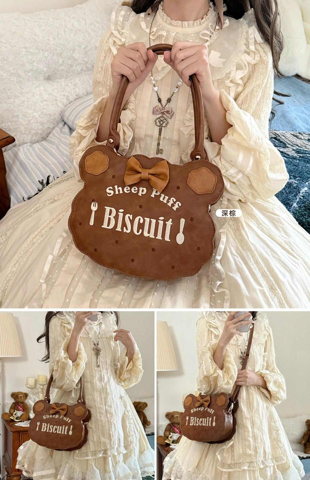 Bear Cookies - Kawaii Lolita Bag, Embroidery & Bow - image 18