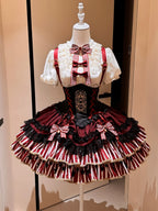 Star Track Academy Stripe Corset Gothic Lolita SK Dress Set - image 3