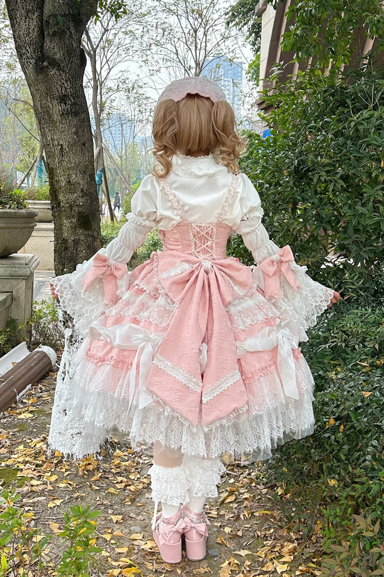 Pink Multi-Layered Sweet Plus Size Princess Lolita JSK Dress Set - image 4