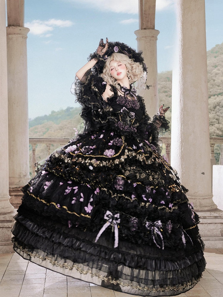 Black and Purple Floor-Length Hanayome Hime Lolita Dress - image 2