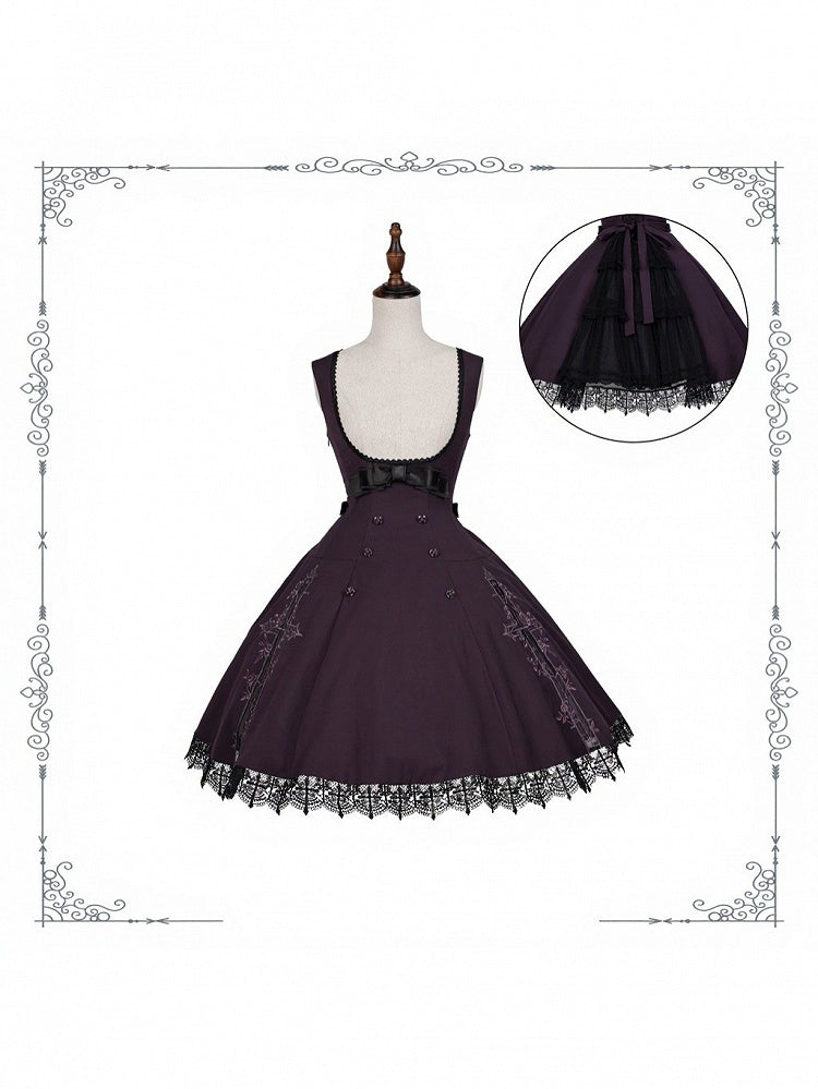 Purple Gothic JSK with Back Slit Skirt - image 3
