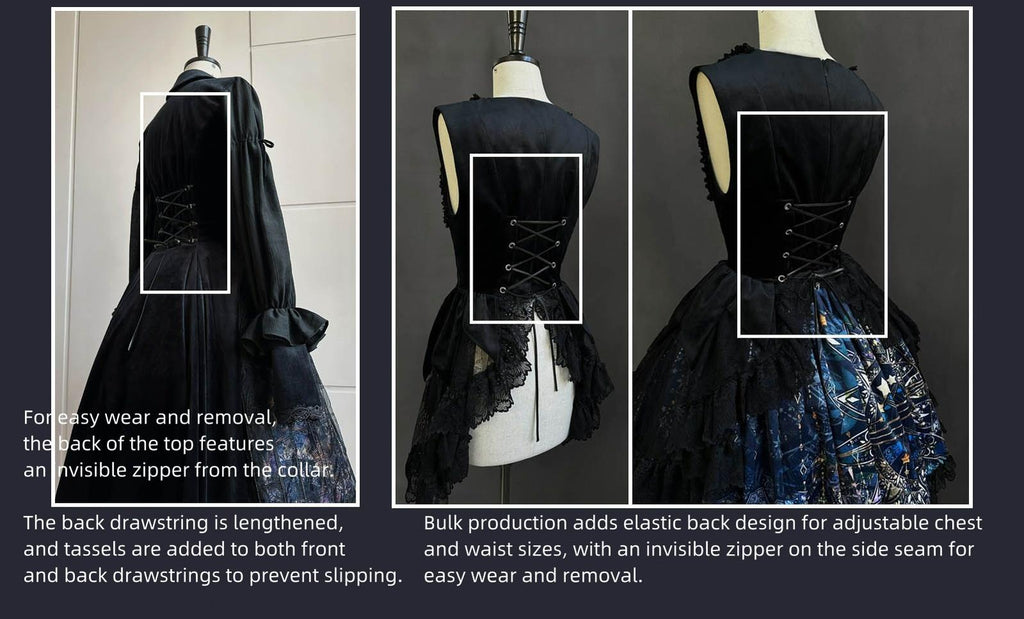 Night Traveler - Classic Gothic Lolita Dress with Stained Glass Window Print - image 29