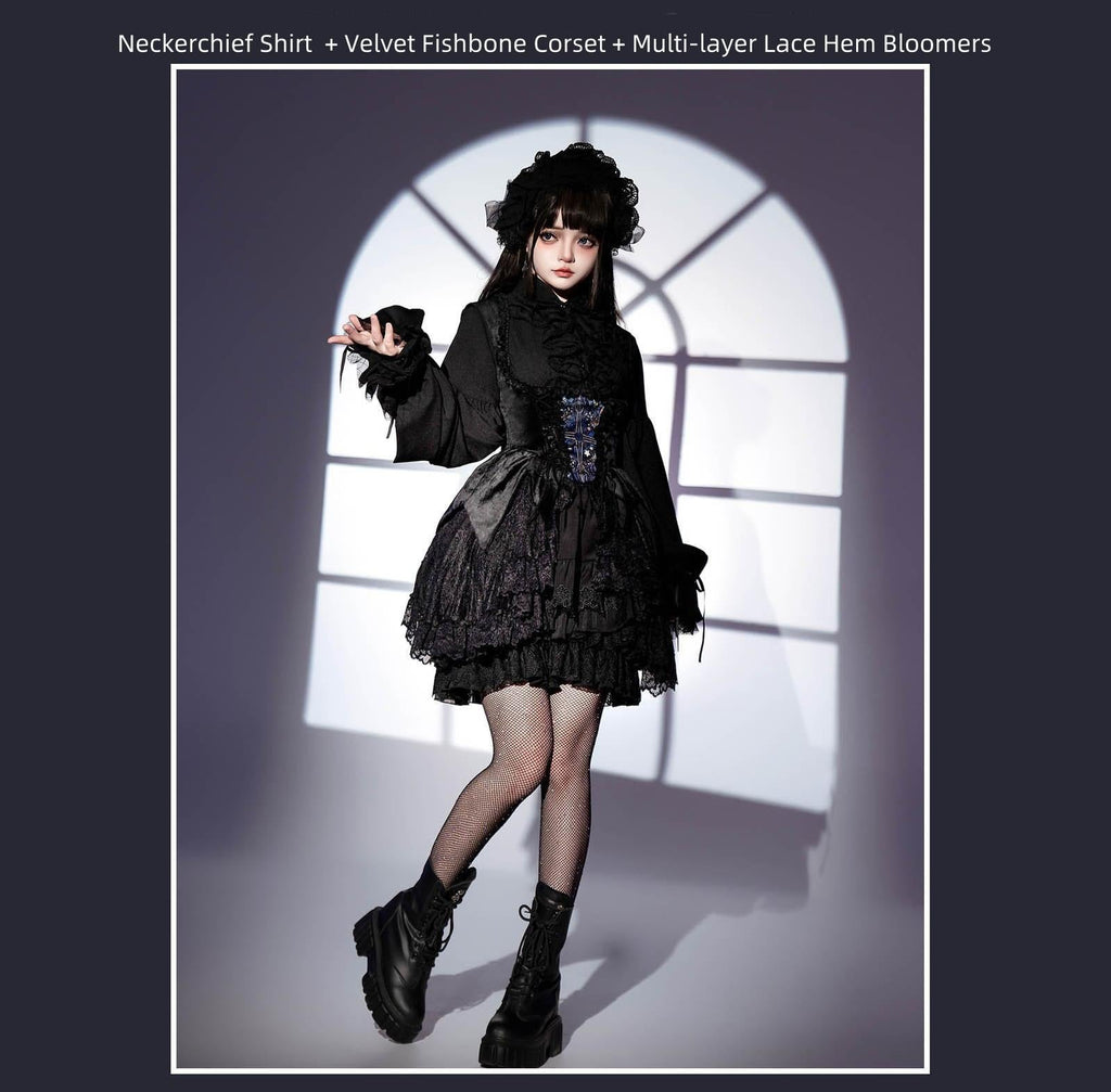 Night Traveler - Classic Gothic Lolita Dress with Stained Glass Window Print - image 44