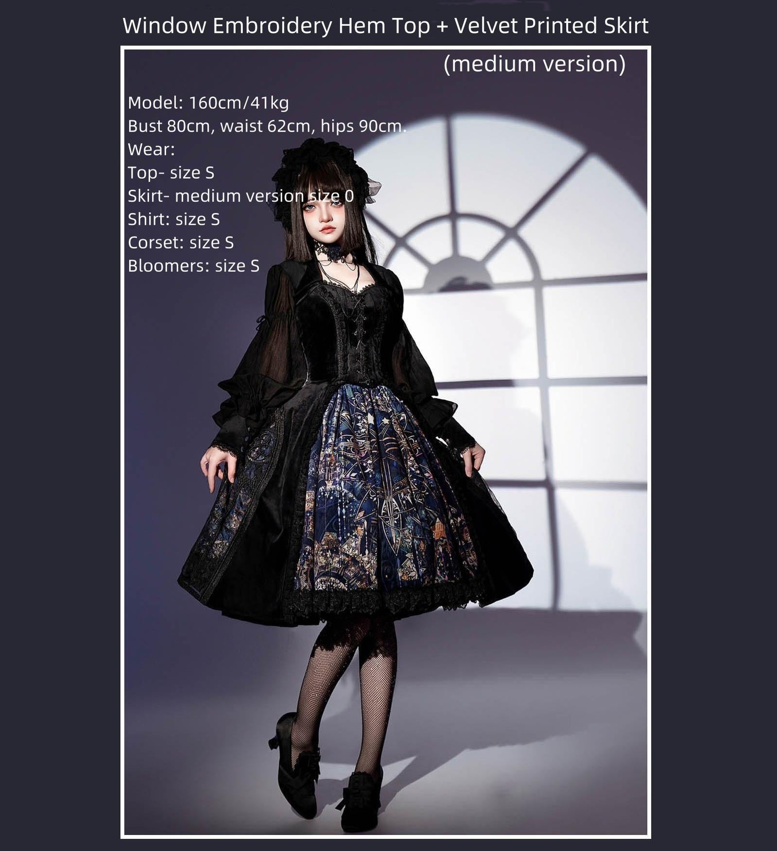 Night Traveler - Classic Gothic Lolita Dress with Stained Glass Window Print - image 31