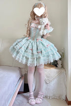 Flora Isle Butterfly Sweet Elegant Lolita JSK Dress in Green - image 10