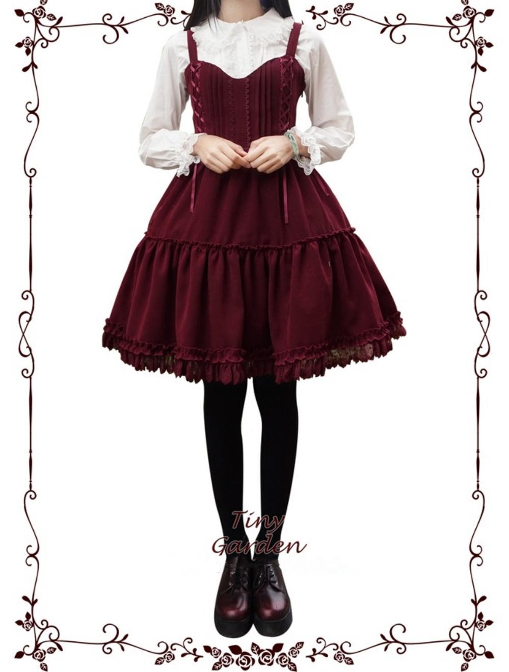 Garden Waltz 1.0 Burgundy Autumn Winter Lolita JSK - image 2