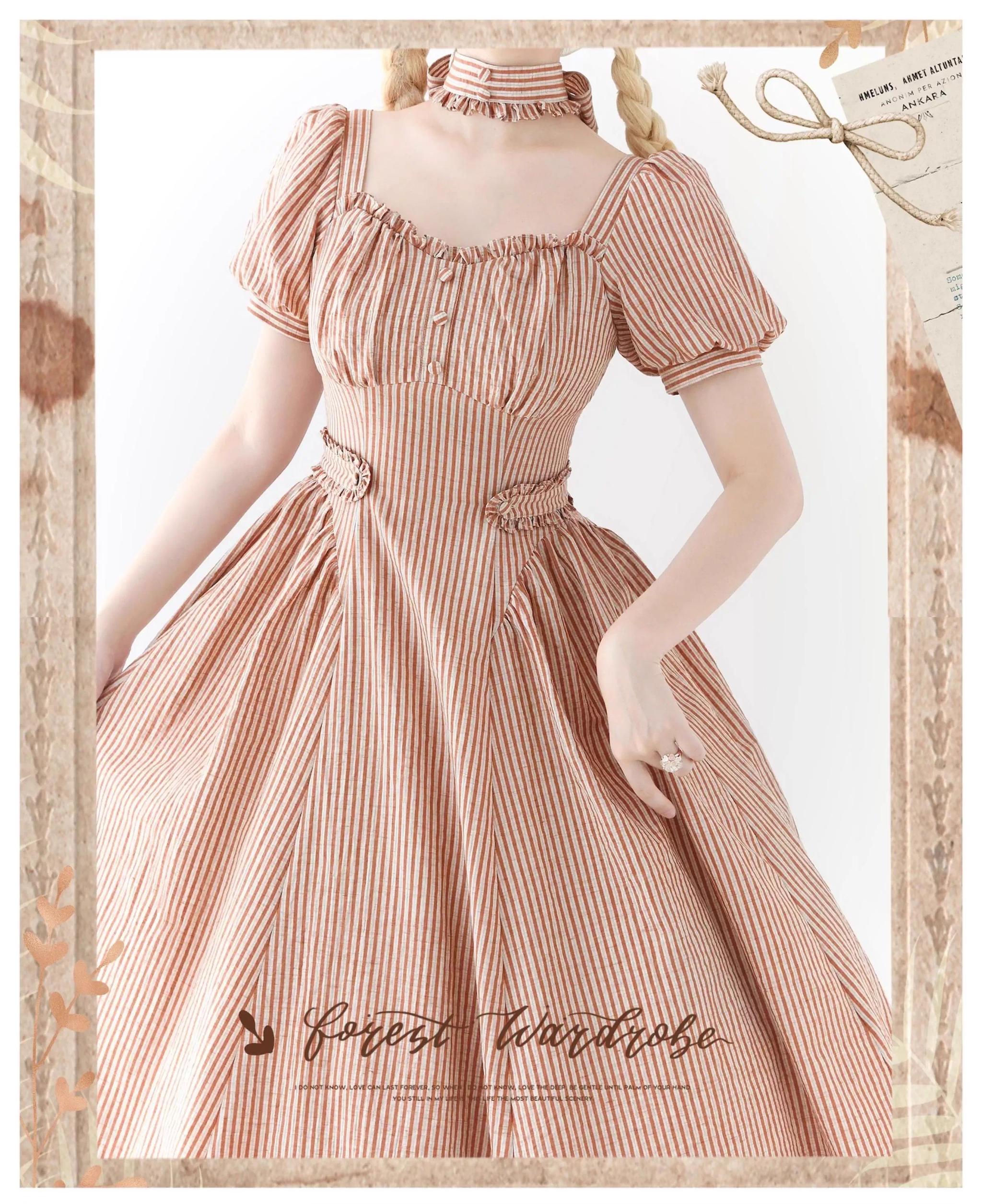 Chantilly Forest - Classic Lolita OP Dress With Square Neck & Underskirt - image 43