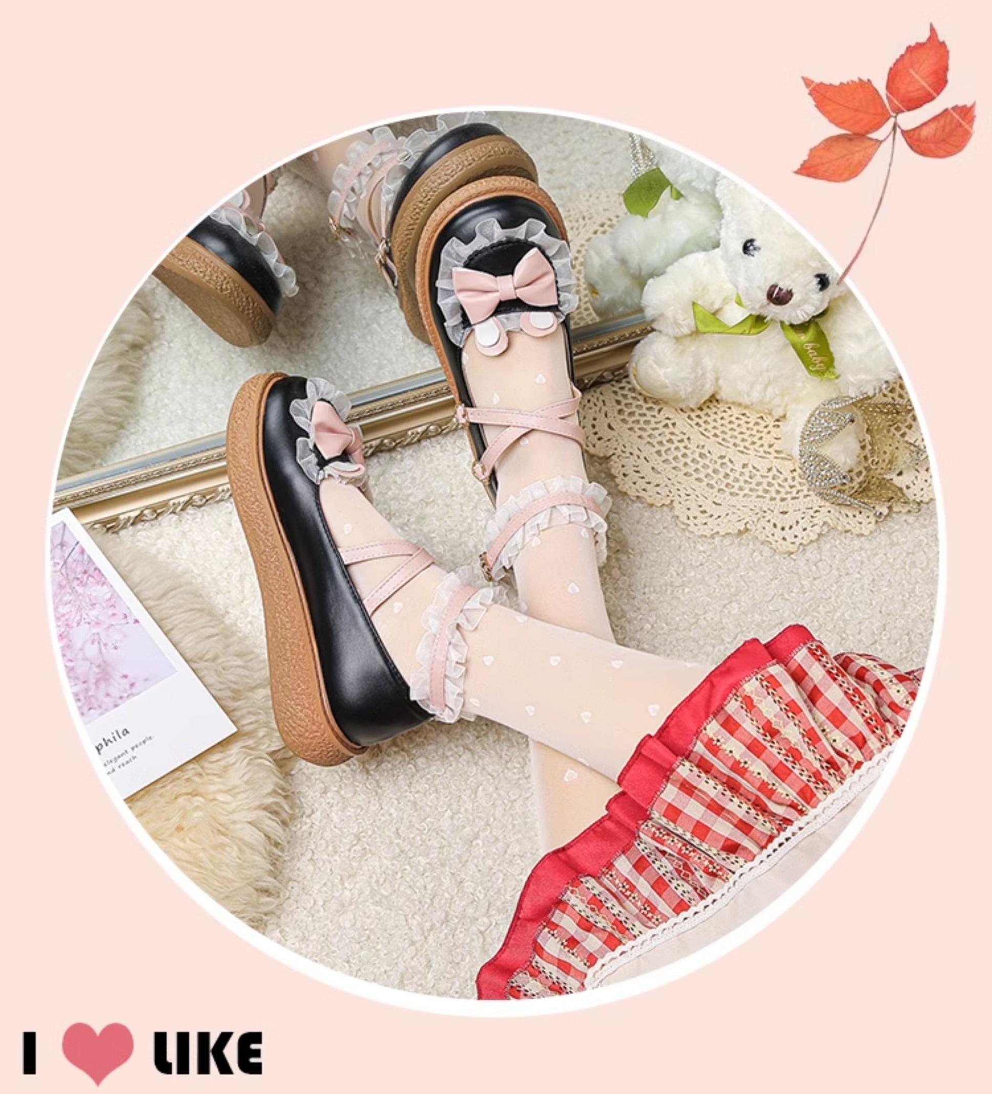 Sweet Bunny - Sweet Lolita Flat Shoes with Ear and Bow Decorations - image 17