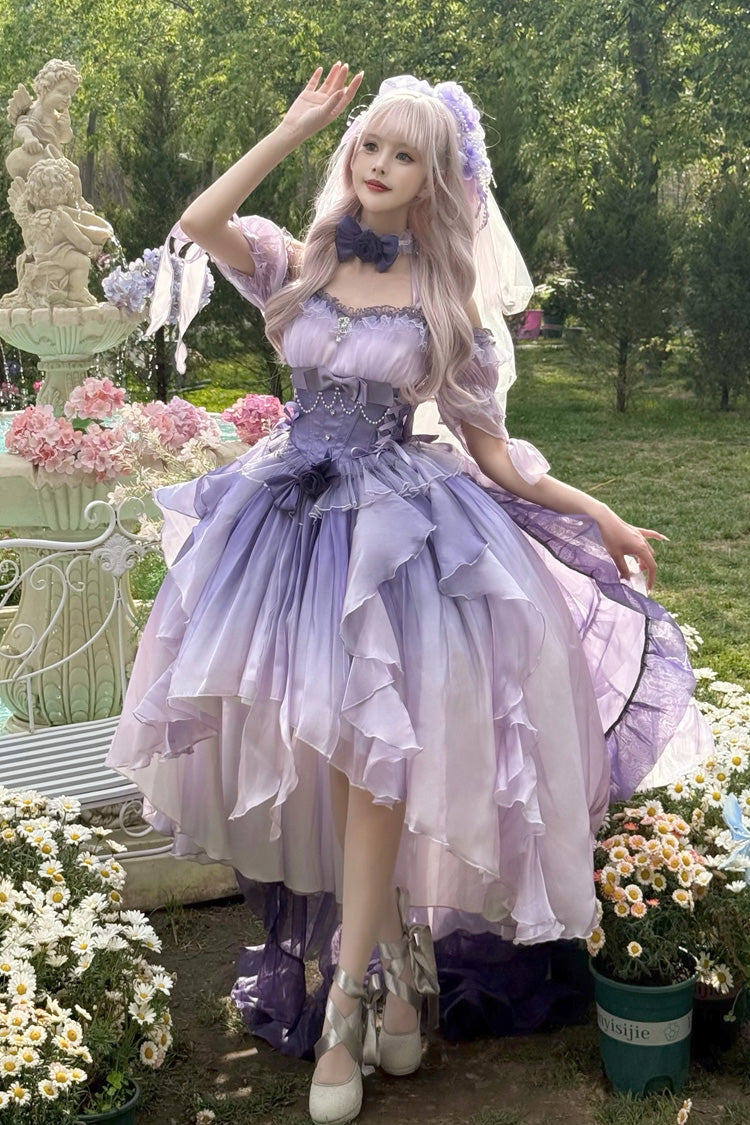 Purple Irregular Sweet Princess Lolita JSK Dress - image 1