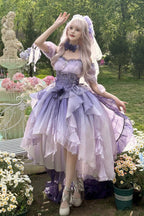 Purple Irregular Sweet Princess Lolita JSK Dress - image 1