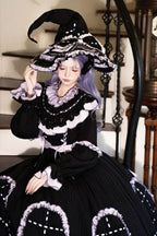 Twin Lilian - Round Collar Long Sleeves Double-Layered Ruffled Bow Lace-Up Gothic Lolita Dress - image 4