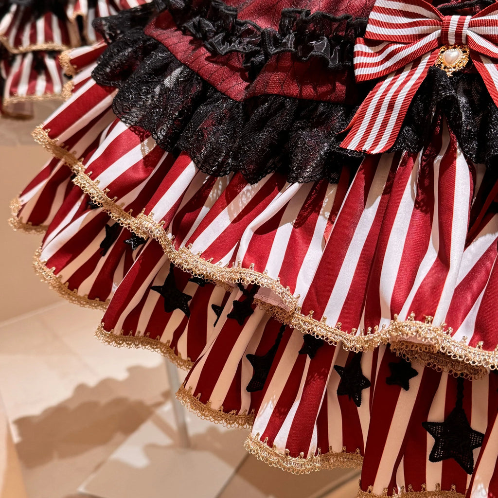 Star Track Academy Stripe Corset Gothic Lolita SK Dress Set - image 22