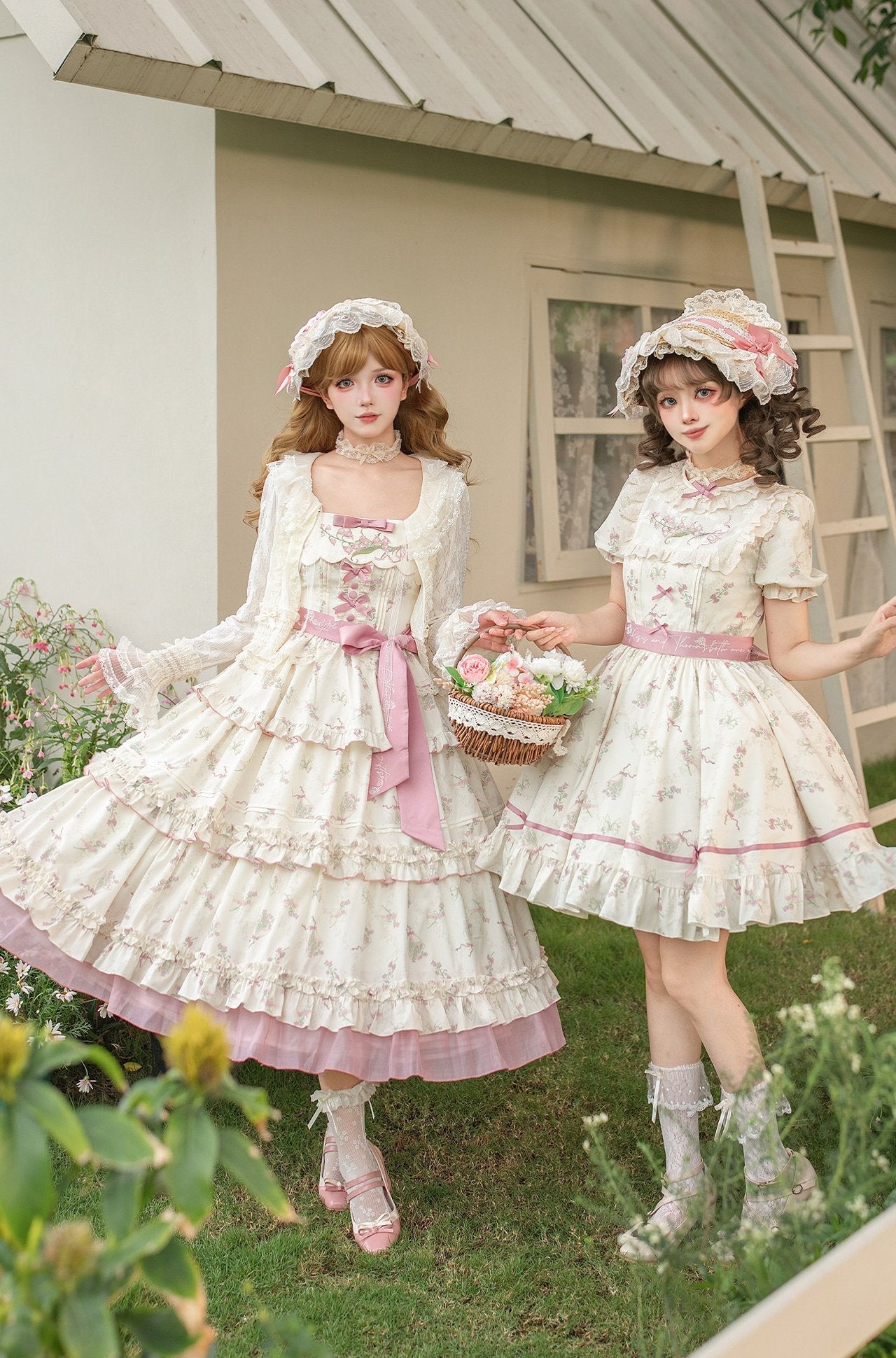 Fragrant Old Dream - Pink Bellflower Lolita OP and JSK Dress - image 19