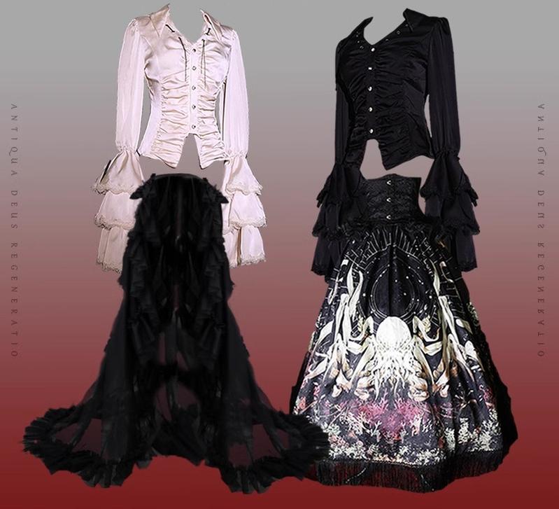 Reborn Ancient God Gothic Lolita Shirt and Skirt Set - image 37