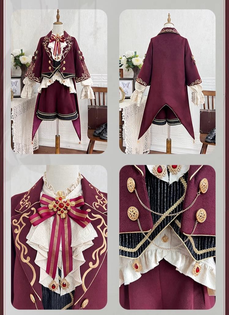 Heir - Military Ouji Lolita Blouse, Coat & Shorts Set - image 18