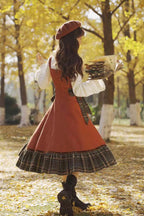 Autumn Chronicles - Sweet Lolita JSK Dress in Red & Green - image 3