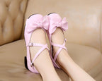 Bow and Low Heel Cross Band Lolita Leather Shoes - image 16