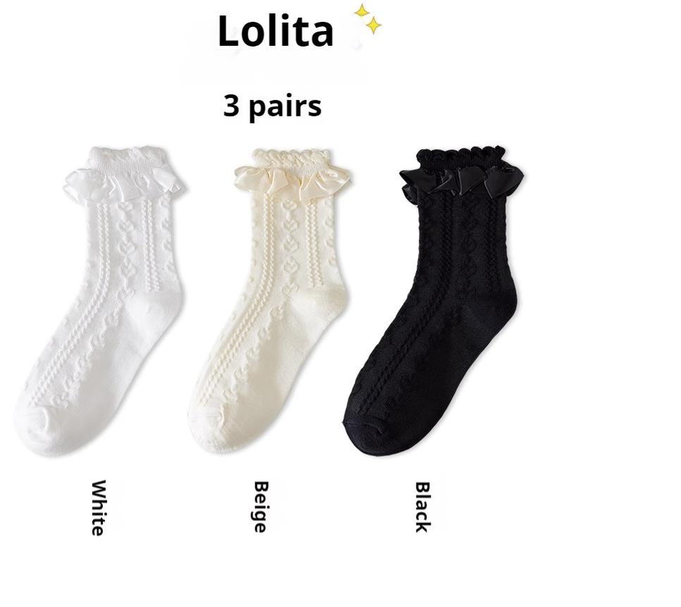 Sweet Lolita Socks Women's Multicolor JK Mid-Calf Socks - image 9