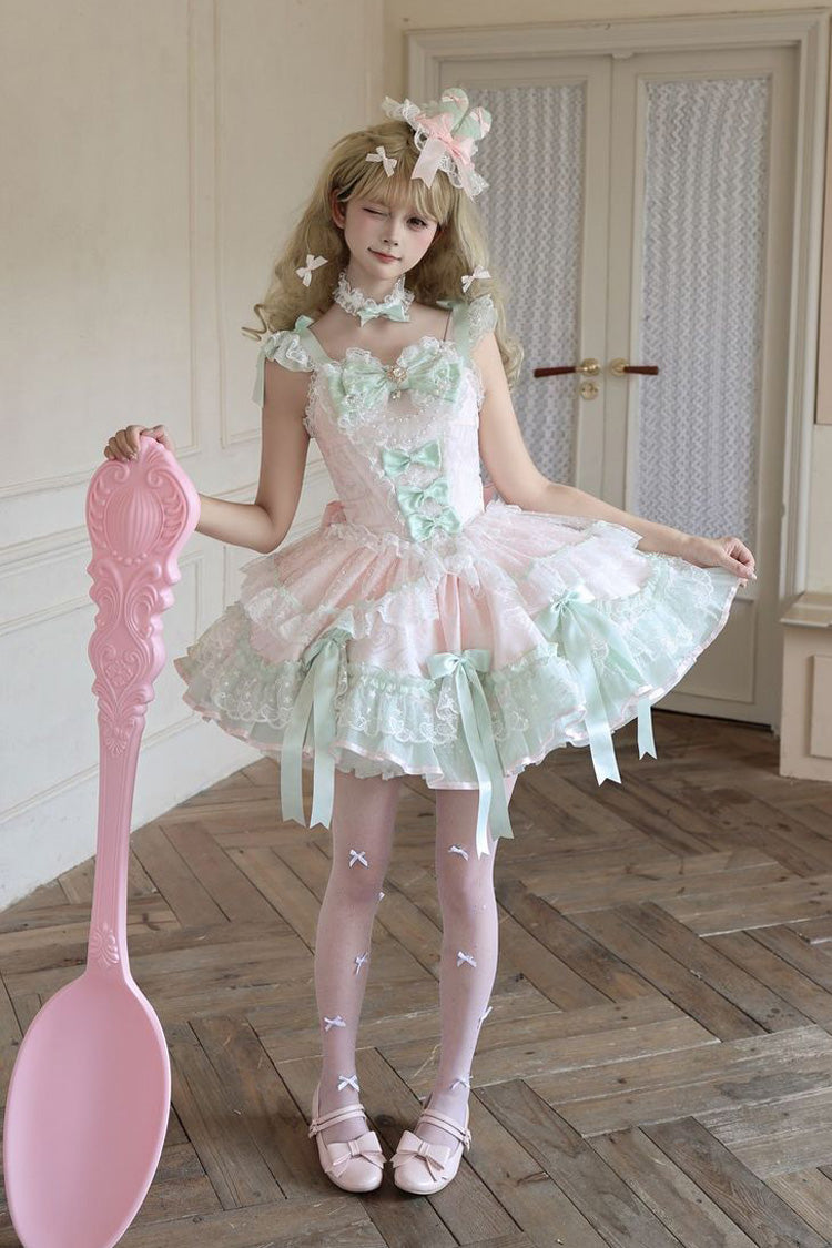 Pink Candy Satin Ballet Sweet Lolita JSK Dress - image 6
