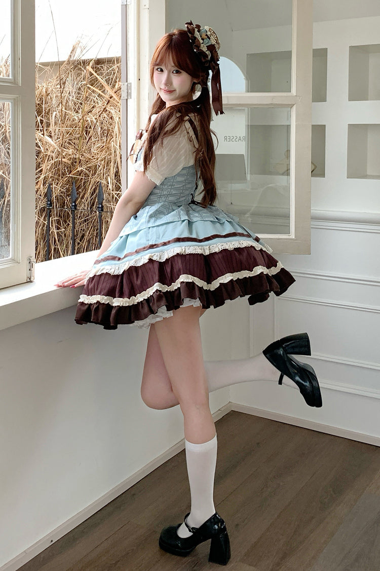 Mint Chocolate Sweet Lolita JSK Dress in Green and Brown - image 10