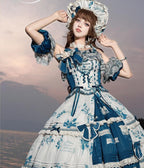 Mulberry Poetry Collection - Plus Size Lolita Printed Top & Skirt Set with Embroidery - image 12